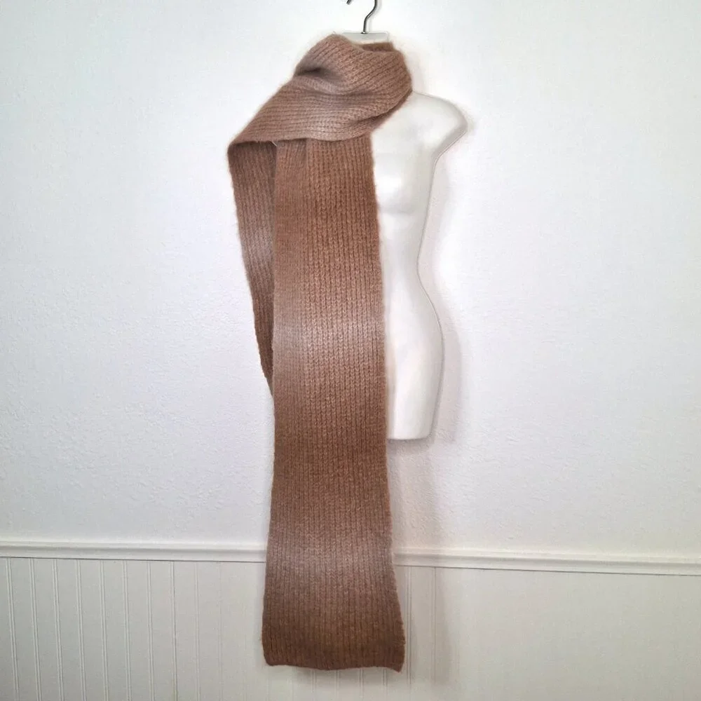 Banana Republic Alpaca Scarf 89 X 11.5 Chunky Oversized Ombre Neutral Minimalist